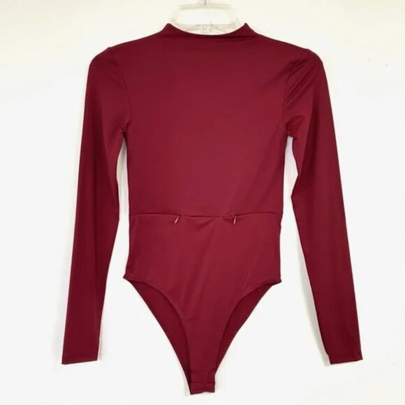 Zara Tops - Zara Long Sleeve Bodysuit in Burgundy — New with Tags ❤️